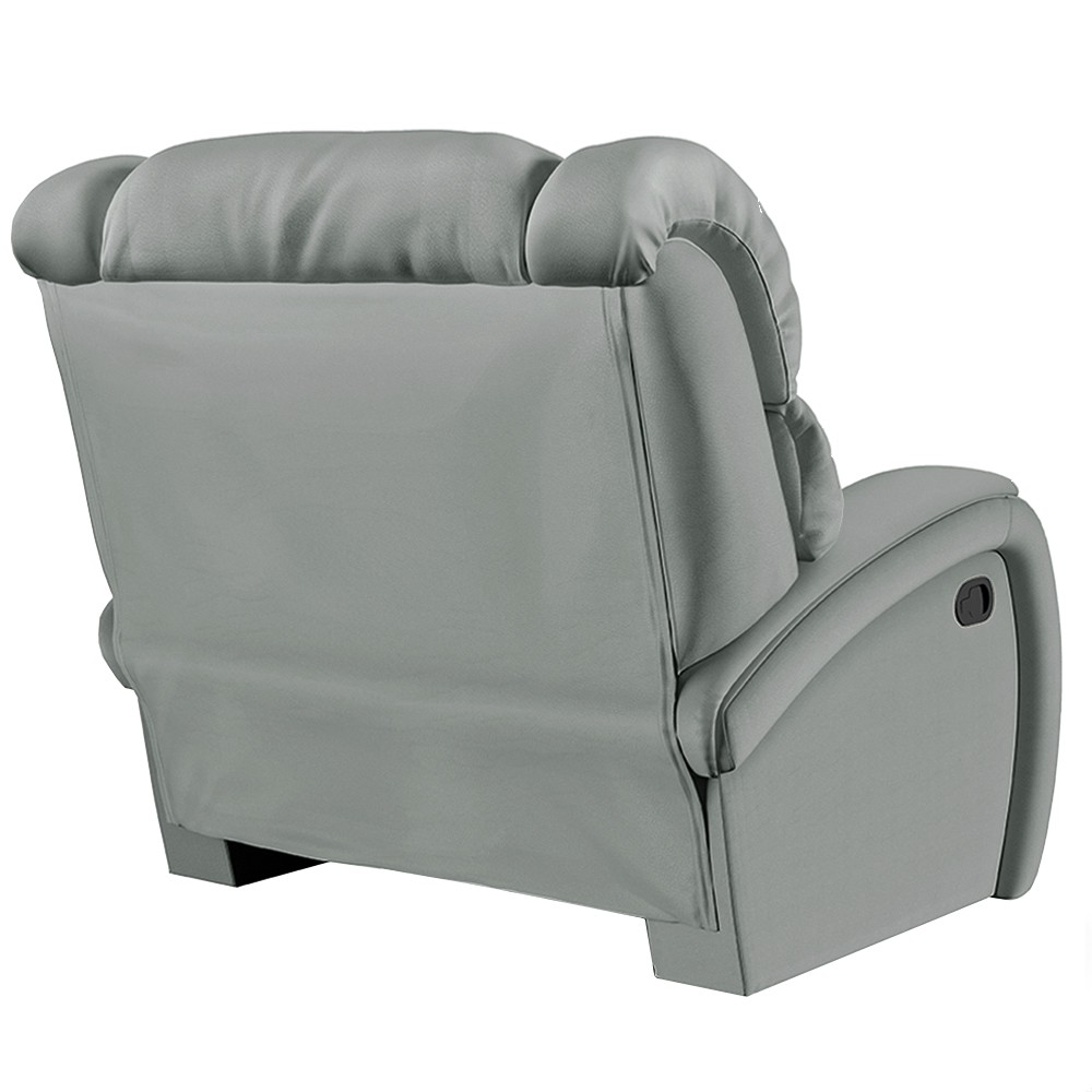 Poltrona do Papai Reclinável Kalie Manual Gatilho FH9 PU Cinza - Mpozenato