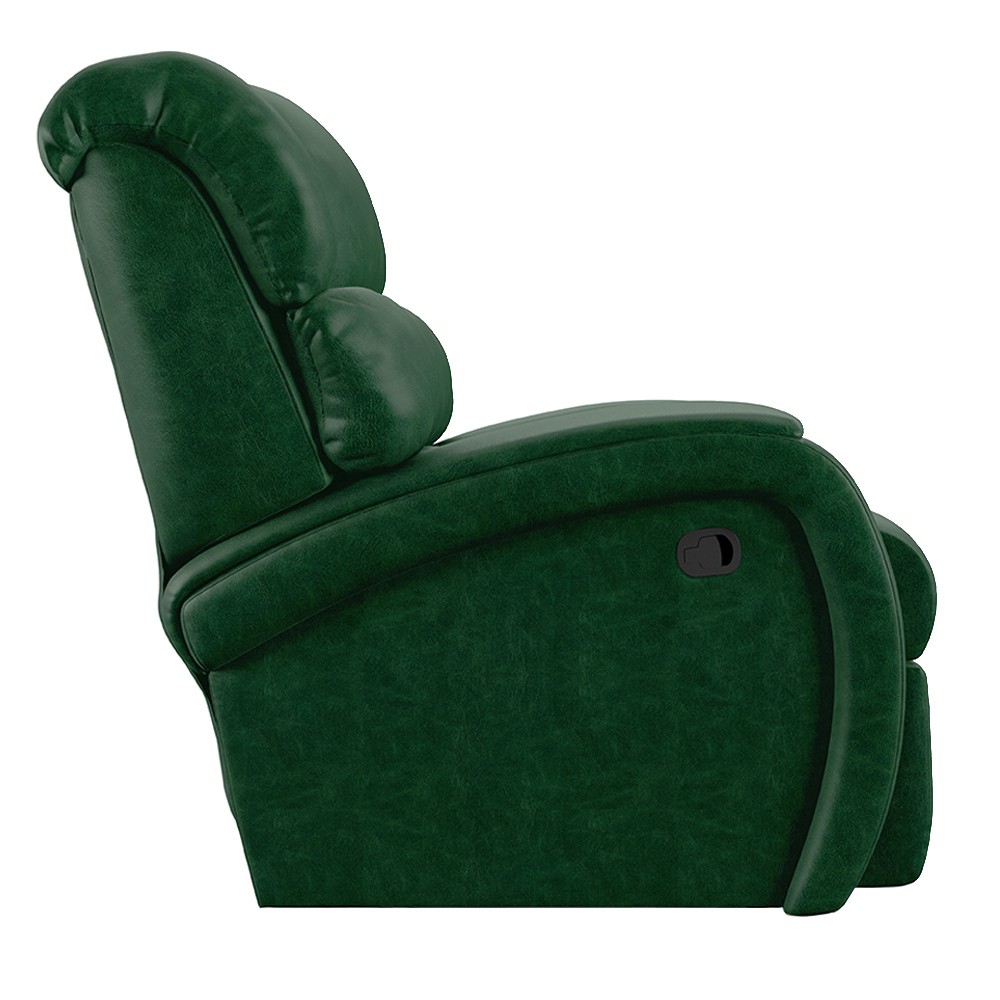 Poltrona do Papai Reclinável Kalie Manual Gatilho FH9 PU Verde Musgo - Mpozenato