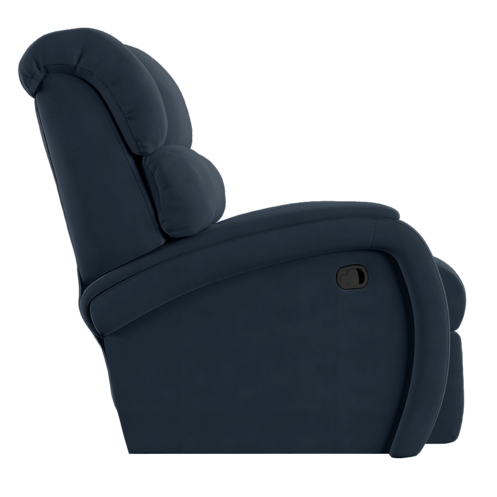 Poltrona do Papai Reclinável Kalie Manual Gatilho FH9 Veludo Azul - Mpozenato