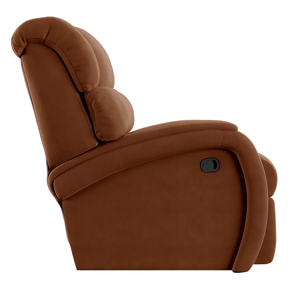 Poltrona do Papai Reclinável Kalie Manual Gatilho FH9 Veludo Terracota - Mpozenato