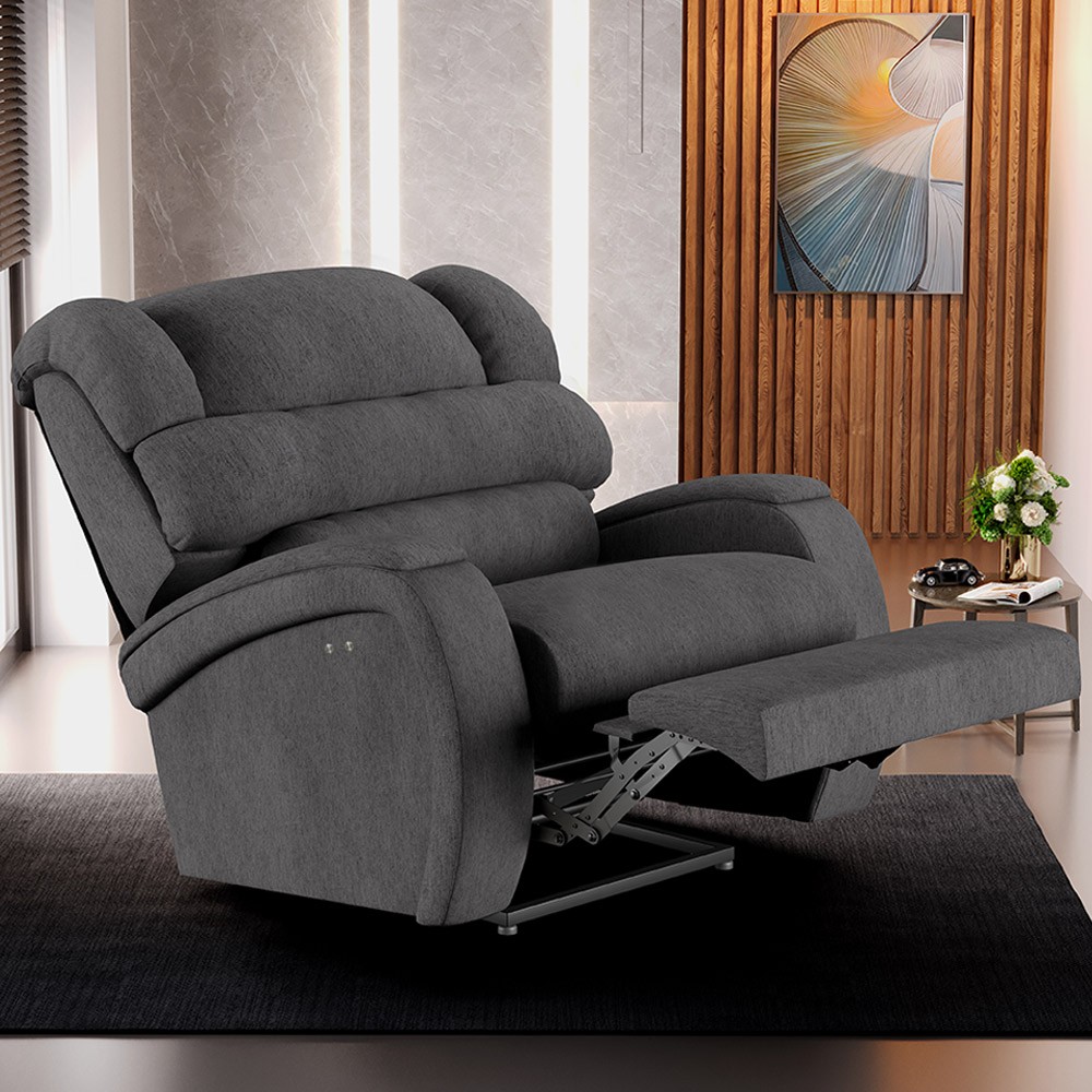 Poltrona do Papai Reclinável Kalie Power Touch Massagem FH9 Linho Grafite - Mpozenato