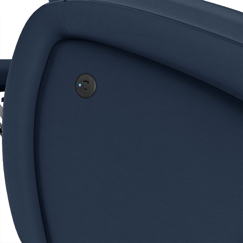 Poltrona do Papai Reclinável Kalie Power Touch Massagem FH9 PU Azul - Mpozenato