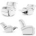Poltrona do Papai Reclinável Kalie Power Touch Massagem FH9 PU Branco - Mpozenato