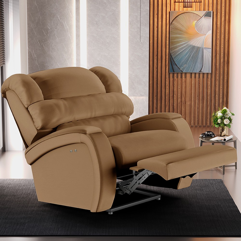 Poltrona do Papai Reclinável Kalie Power Touch Massagem FH9 PU Caramelo - Mpozenato