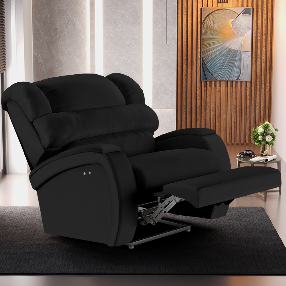 Poltrona do Papai Reclinável Kalie Power Touch Massagem FH9 PU Preto - Mpozenato