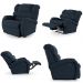 Poltrona do Papai Reclinável Kalie Power Touch Massagem FH9 Veludo Azul - Mpozenato