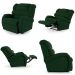 Poltrona do Papai Reclinável Kalie Power Touch Massagem FH9 Veludo Verde - Mpozenato