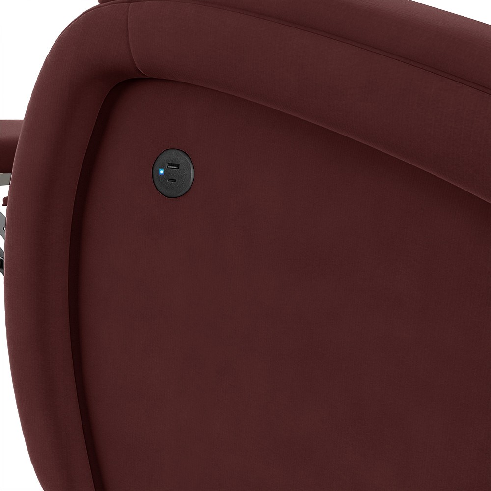 Poltrona do Papai Reclinável Kalie Power Touch Massagem FH9 Veludo Vinho - Mpozenato