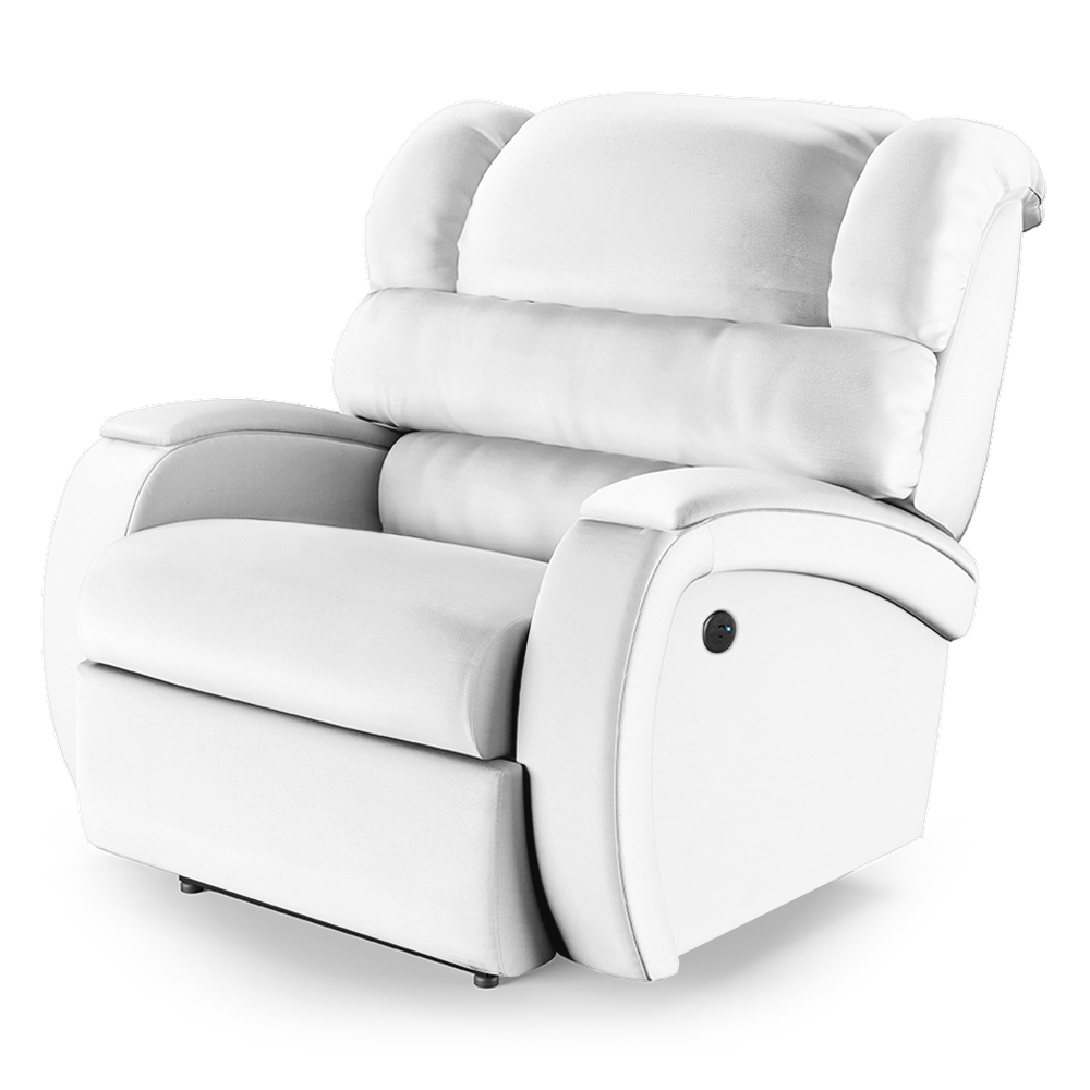 Poltrona do Papai Reclinável Kalie Power Touch USB FH9 PU Branco - Mpozenato