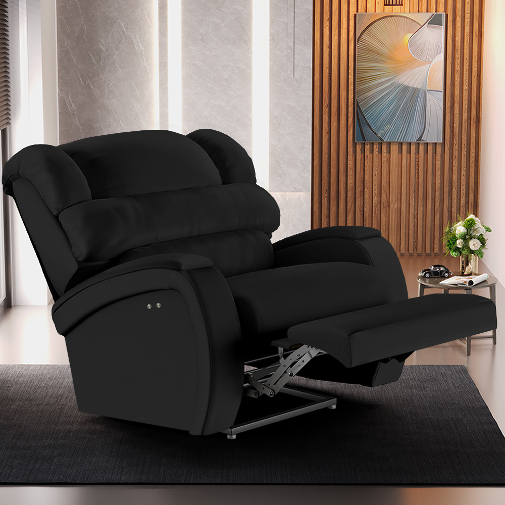 Poltrona do Papai Reclinável Kalie Power Touch USB FH9 PU Preto - Mpozenato