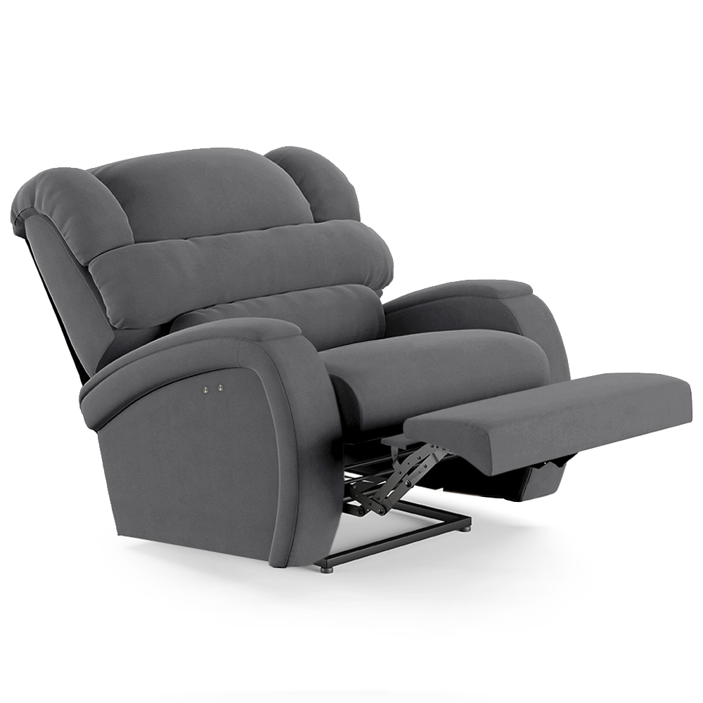 Poltrona do Papai Reclinável Kalie Power Touch USB FH9 Veludo Cinza - Mpozenato