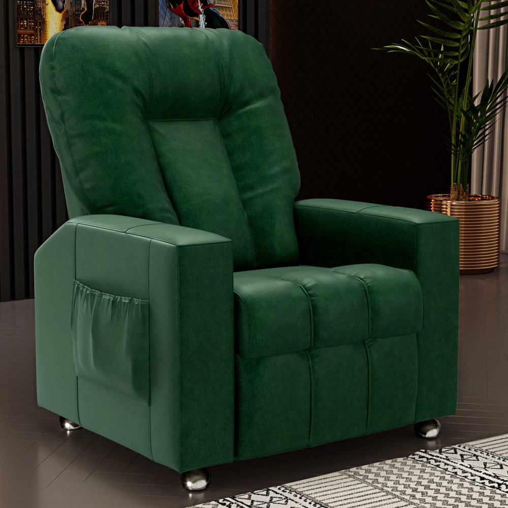 Poltrona do Papai Reclinável Para Cinema Praddo FH9 PU Verde - Mpozenato