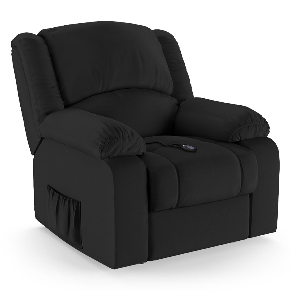 Poltrona do Papai Reclinável Pietra Controle Power Elétrico FH9 PU Preto - Mpozenato
