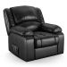 Poltrona do Papai Reclinável Pietra Controle Power Elétrico FH9 PU Preto Brilho - Mpozenato
