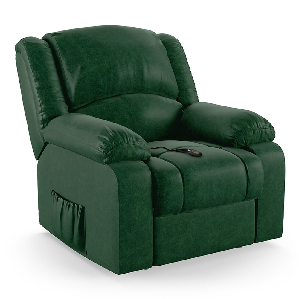 Poltrona do Papai Reclinável Pietra Controle Power Elétrico FH9 PU Verde Musgo - Mpozenato