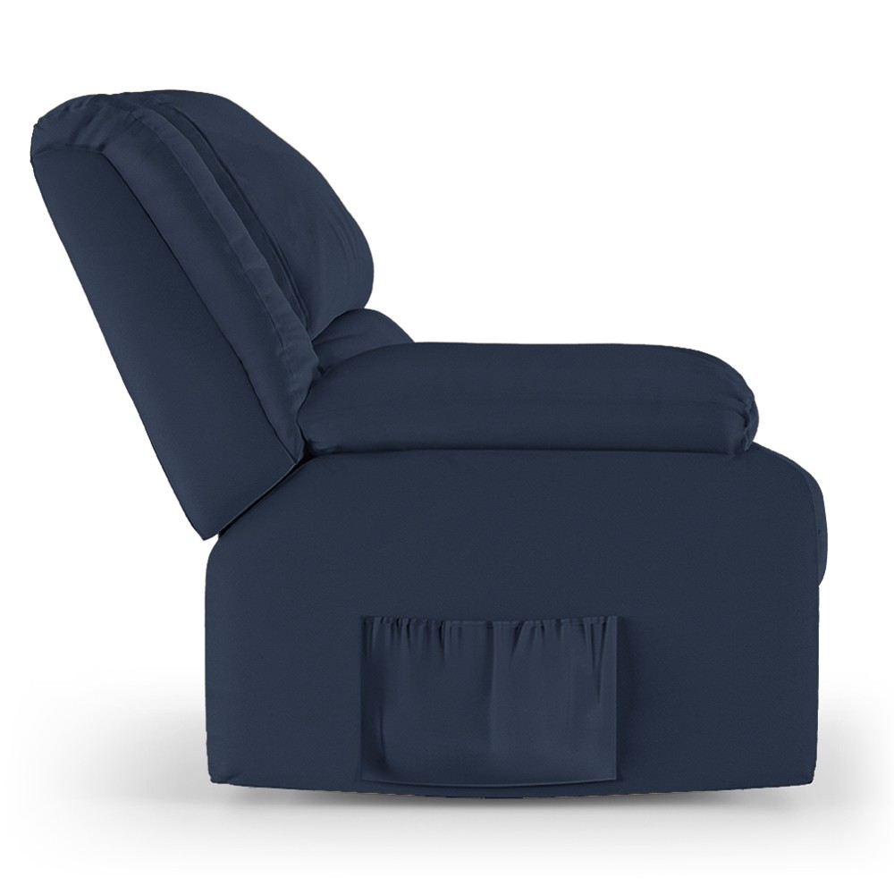 Poltrona do Papai Reclinável Pietra Controle Power Elétrico USB FH9 PU Azul - Mpozenato