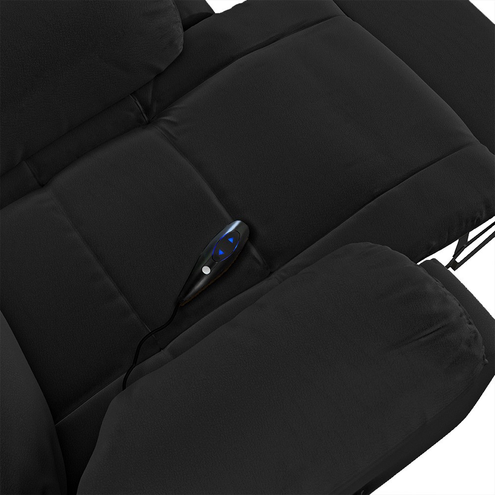 Poltrona do Papai Reclinável Pietra Controle Power Elétrico USB FH9 PU Preto - Mpozenato