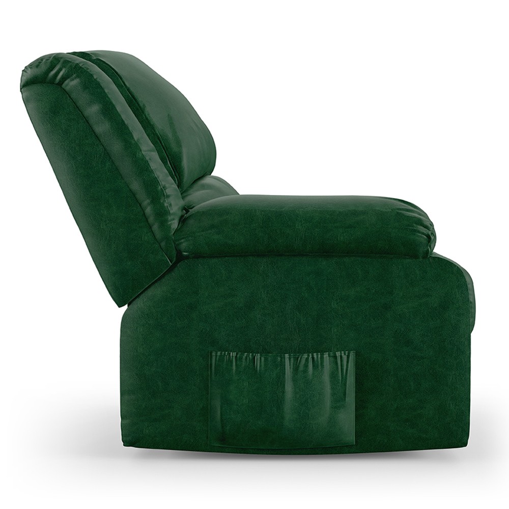 Poltrona do Papai Reclinável Pietra Controle Power Elétrico USB FH9 PU Verde Musgo - Mpozenato