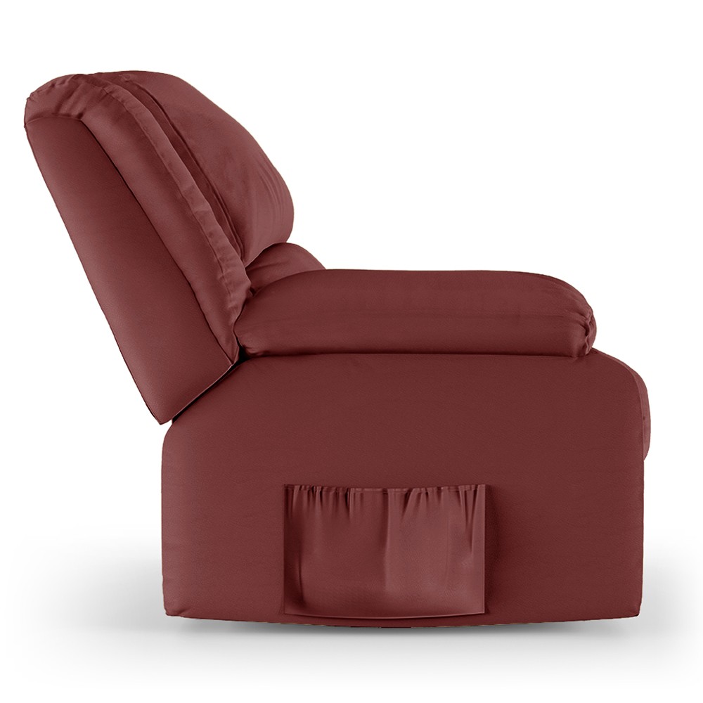 Poltrona do Papai Reclinável Pietra Controle Power Elétrico USB FH9 PU Vermelho - Mpozenato