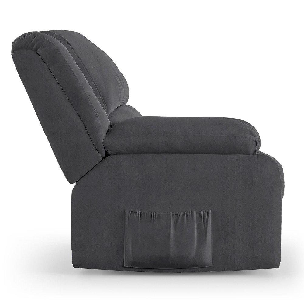 Poltrona do Papai Reclinável Pietra Controle Power Elétrico USB FH9 Veludo Cinza - Mpozenato