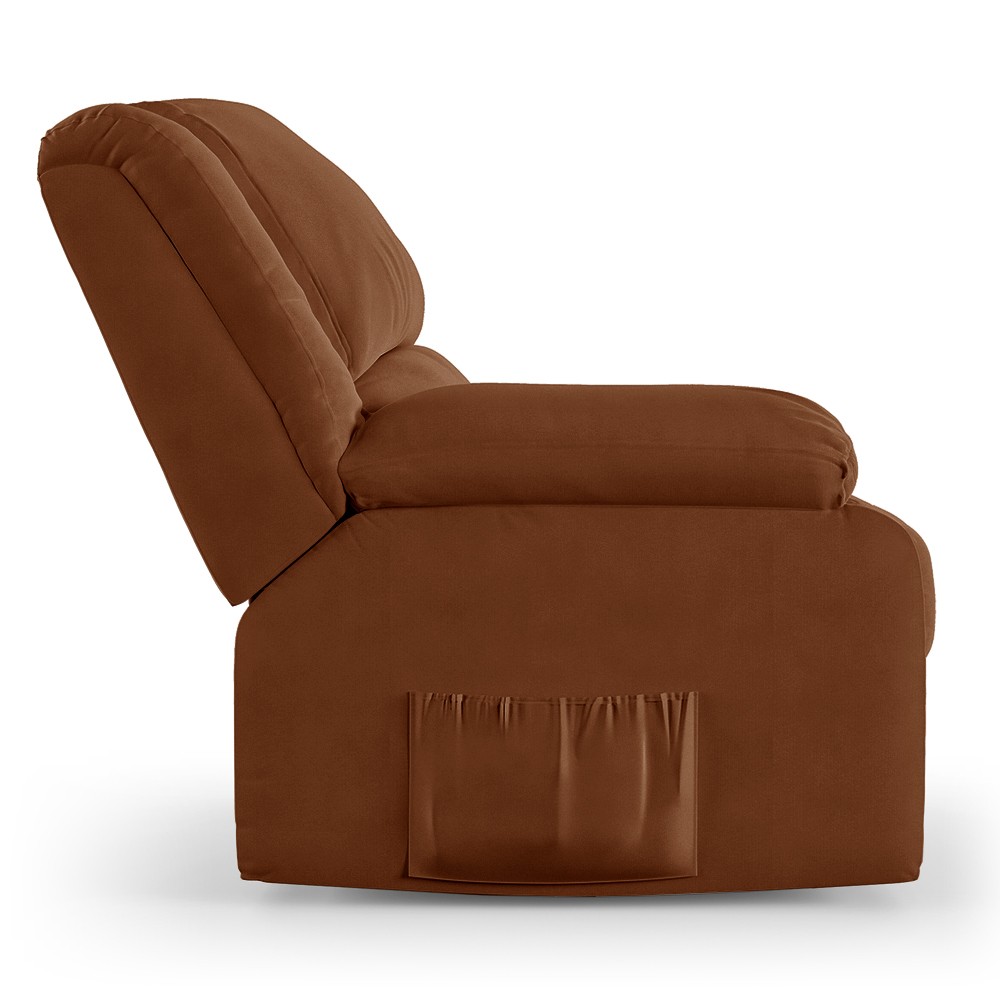 Poltrona do Papai Reclinável Pietra Controle Power Elétrico USB FH9 Veludo Terracota - Mpozenato