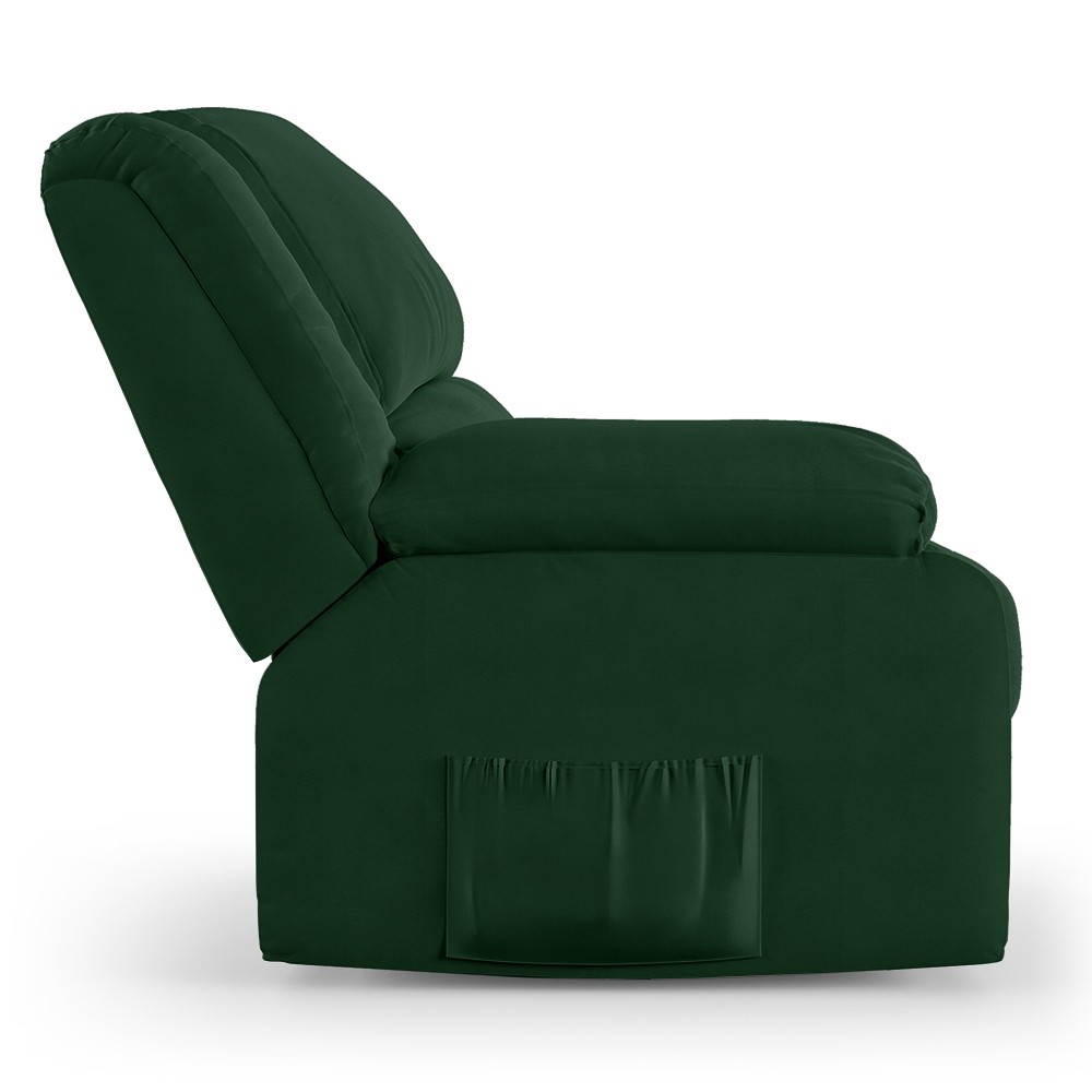 Poltrona do Papai Reclinável Pietra Controle Power Elétrico USB FH9 Veludo Verde - Mpozenato