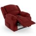 Poltrona do Papai Reclinável Pietra Controle Power Elétrico USB FH9 Veludo Vermelho - Mpozenato