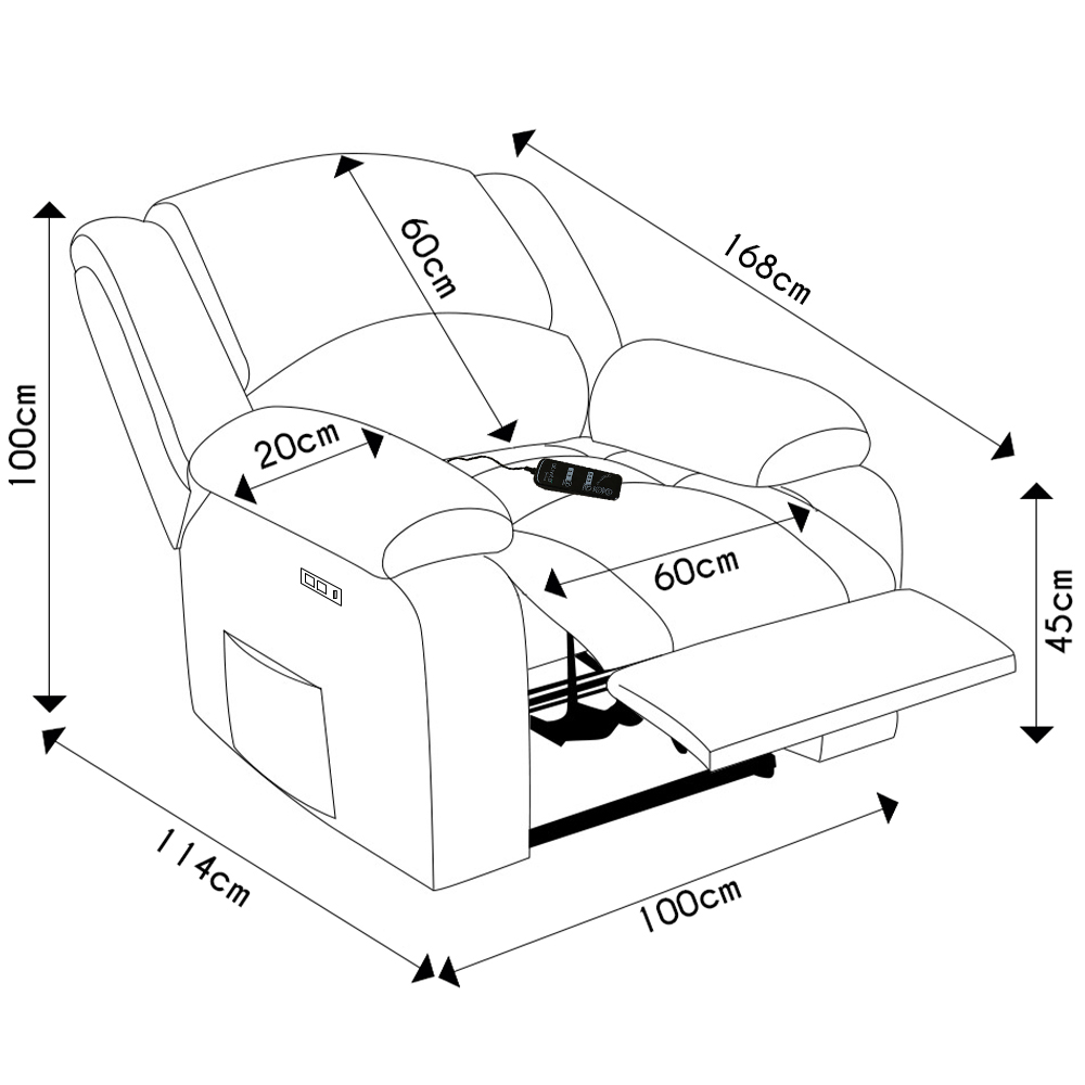 Poltrona do Papai Reclinável Pietra Elétrica LED Massagem FH9 Veludo Cinza - Mpozenato