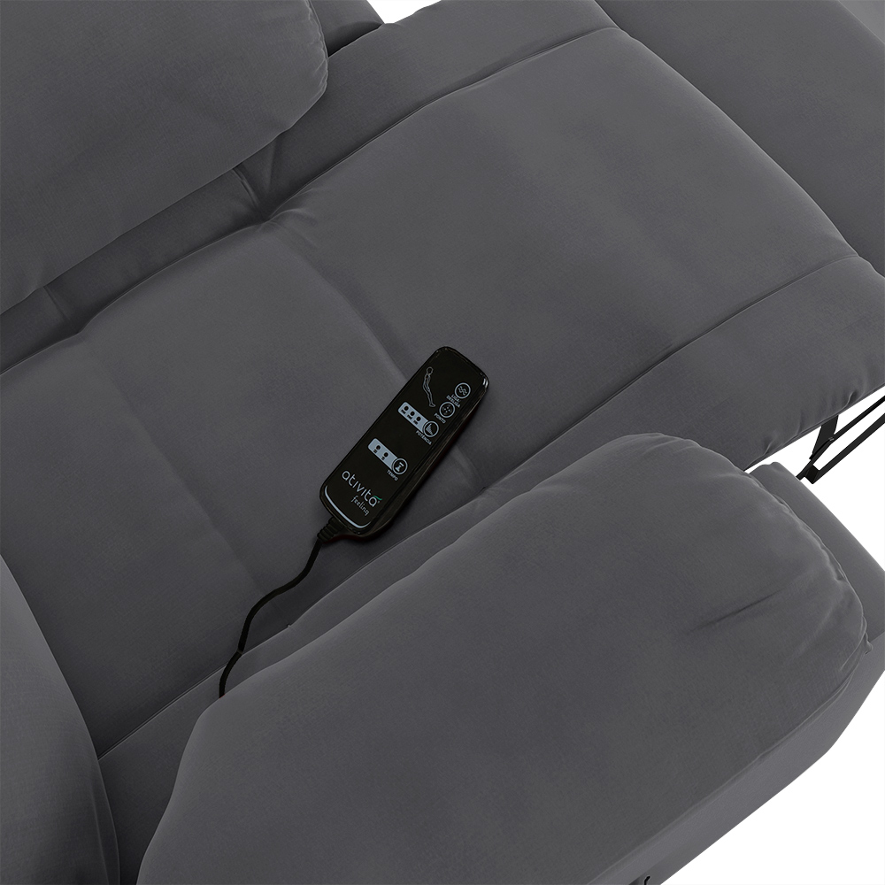 Poltrona do Papai Reclinável Pietra Elétrica LED Massagem FH9 Veludo Cinza - Mpozenato