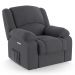 Poltrona do Papai Reclinável Pietra Elétrica LED Massagem FH9 Veludo Cinza - Mpozenato