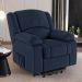 Poltrona do Papai Reclinável Pietra Elevação Lift Elétrico FH9 PU Azul - Mpozenato