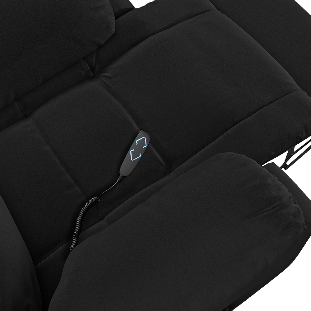Poltrona do Papai Reclinável Pietra Elevação Lift Elétrico FH9 PU Preto - Mpozenato