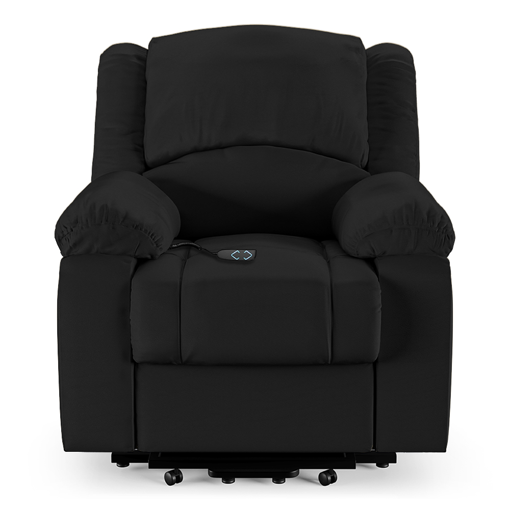 Poltrona do Papai Reclinável Pietra Elevação Lift Elétrico FH9 PU Preto - Mpozenato