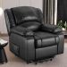 Poltrona do Papai Reclinável Pietra Elevação Lift Elétrico FH9 PU Preto Brilho - Mpozenato