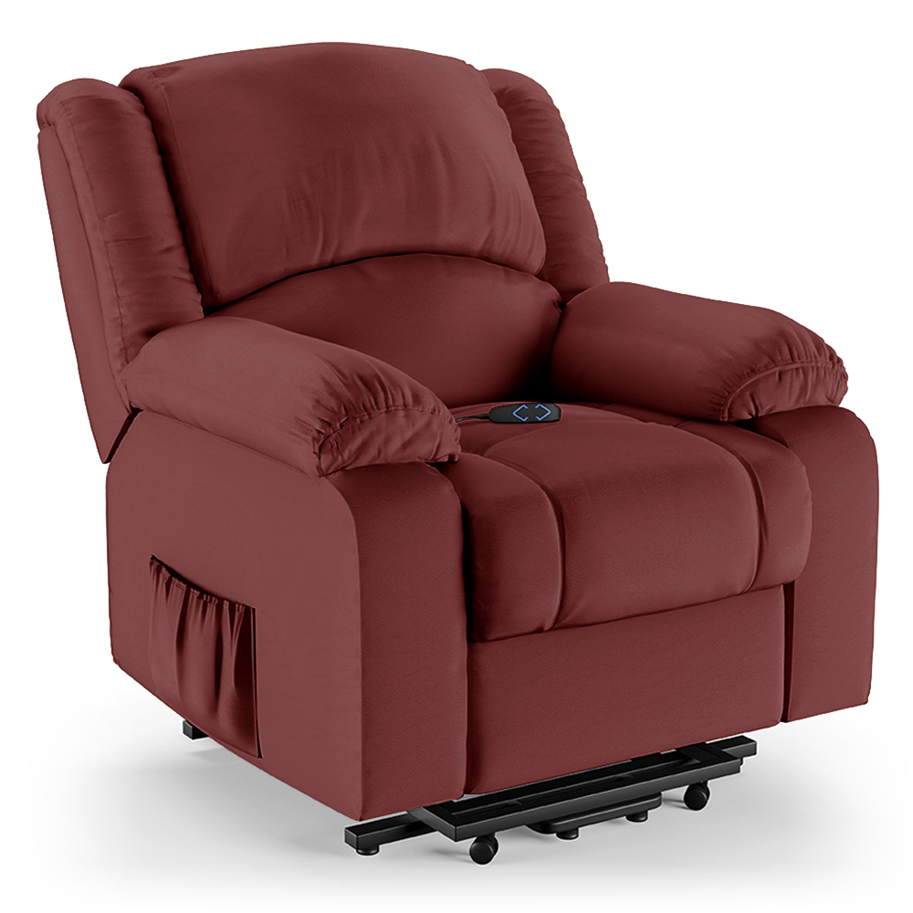 Poltrona do Papai Reclinável Pietra Elevação Lift Elétrico FH9 PU Vermelho - Mpozenato