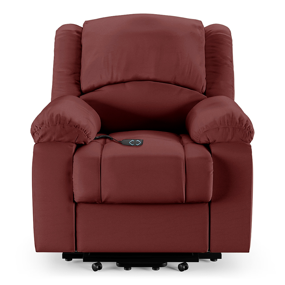 Poltrona do Papai Reclinável Pietra Elevação Lift Elétrico FH9 PU Vermelho - Mpozenato