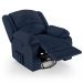 Poltrona do Papai Reclinável Pietra Glider Giratória FH9 PU Azul - Mpozenato