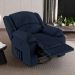 Poltrona do Papai Reclinável Pietra Glider Giratória FH9 PU Azul - Mpozenato