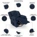 Poltrona do Papai Reclinável Pietra Glider Giratória FH9 PU Azul - Mpozenato
