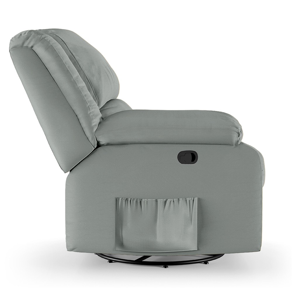 Poltrona do Papai Reclinável Pietra Glider Giratória FH9 PU Cinza - Mpozenato
