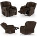 Poltrona do Papai Reclinável Pietra Glider Giratória FH9 PU Marrom - Mpozenato