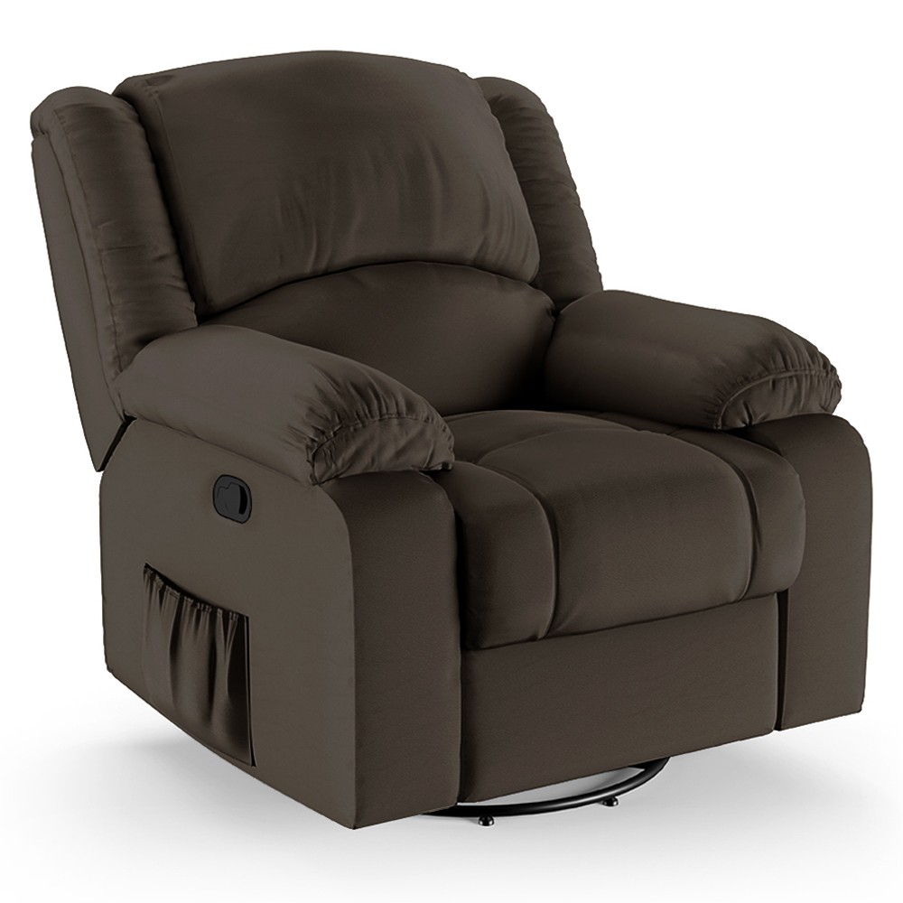 Poltrona do Papai Reclinável Pietra Glider Giratória FH9 PU Marrom - Mpozenato