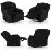 Poltrona do Papai Reclinável Pietra Glider Giratória FH9 PU Preto - Mpozenato