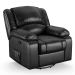 Poltrona do Papai Reclinável Pietra Glider Giratória FH9 PU Preto Brilho - Mpozenato