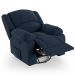 Poltrona do Papai Reclinável Pietra Glider Giratória FH9 Veludo Azul - Mpozenato
