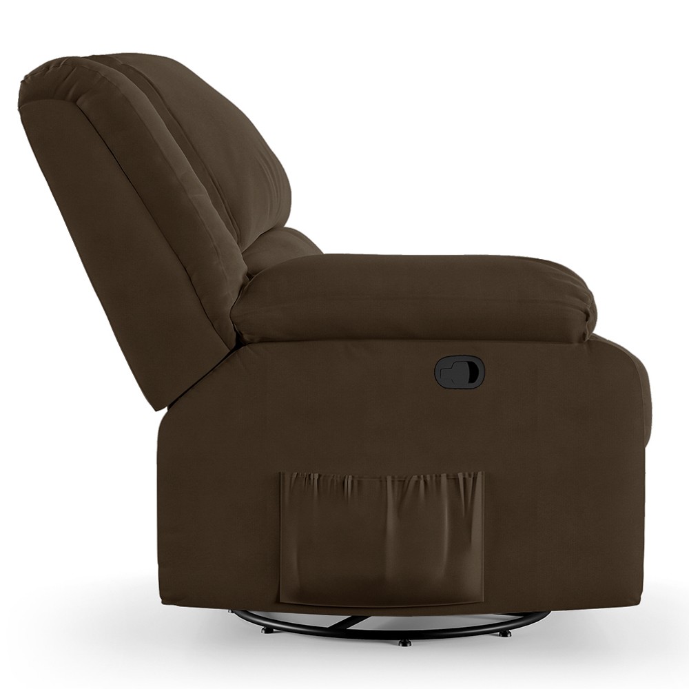 Poltrona do Papai Reclinável Pietra Glider Giratória FH9 Veludo Marrom - Mpozenato