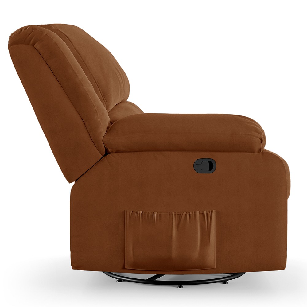 Poltrona do Papai Reclinável Pietra Glider Giratória FH9 Veludo Terracota - Mpozenato