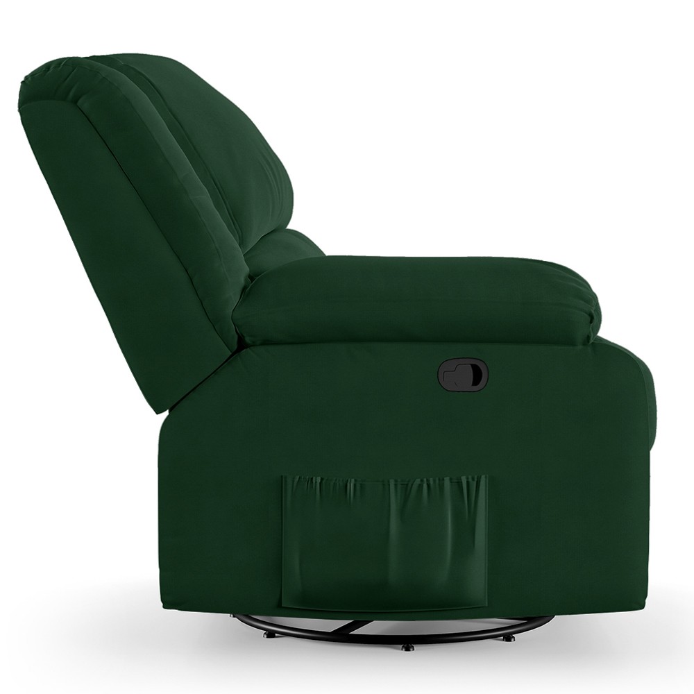 Poltrona do Papai Reclinável Pietra Glider Giratória FH9 Veludo Verde - Mpozenato