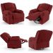 Poltrona do Papai Reclinável Pietra Glider Giratória FH9 Veludo Vermelho - Mpozenato