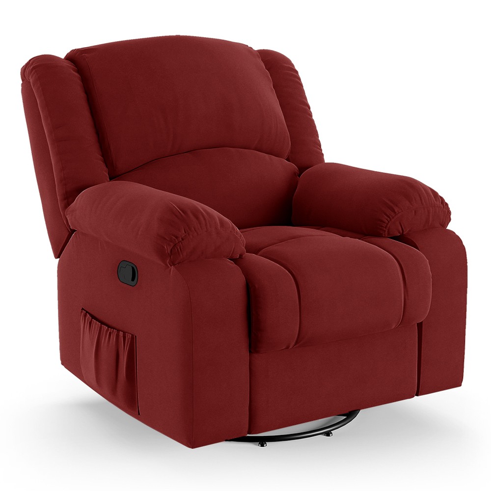 Poltrona do Papai Reclinável Pietra Glider Giratória FH9 Veludo Vermelho - Mpozenato